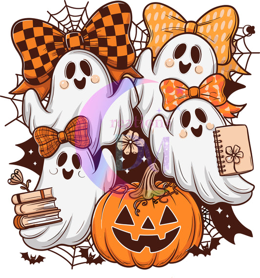 Halloween - boos with checkered bows