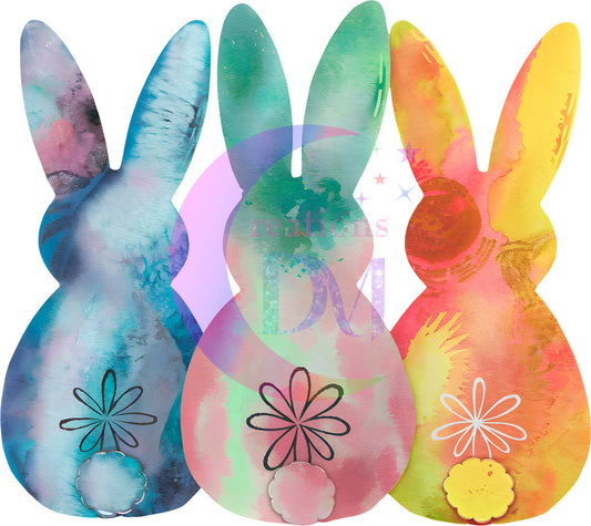 Easter - 3 bunnies colorful