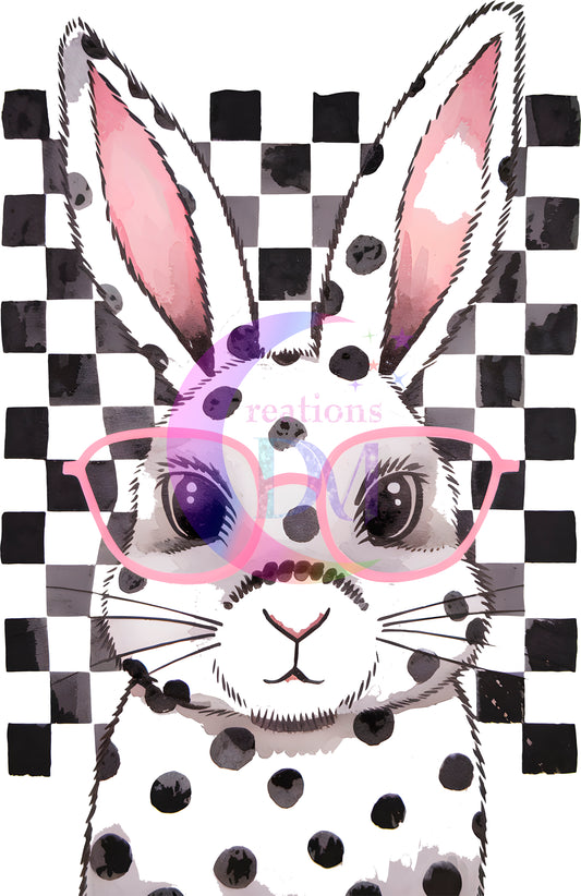 Easter - bunny with background checkered print