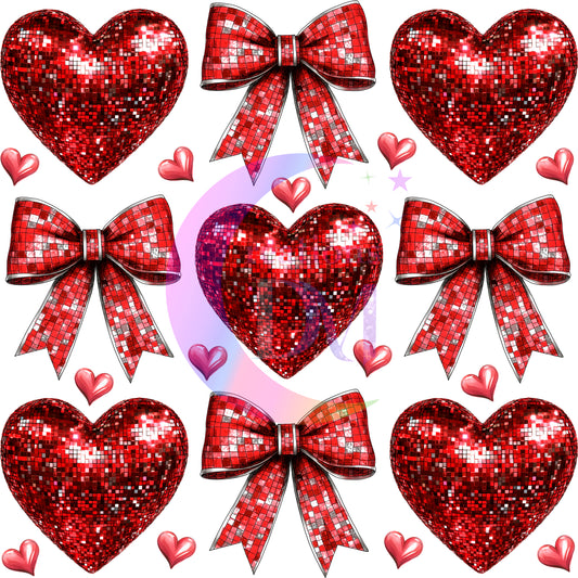 valentines - RED heart and valentine bow