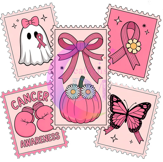 breast cancer awareness month - retro breast cancer cards