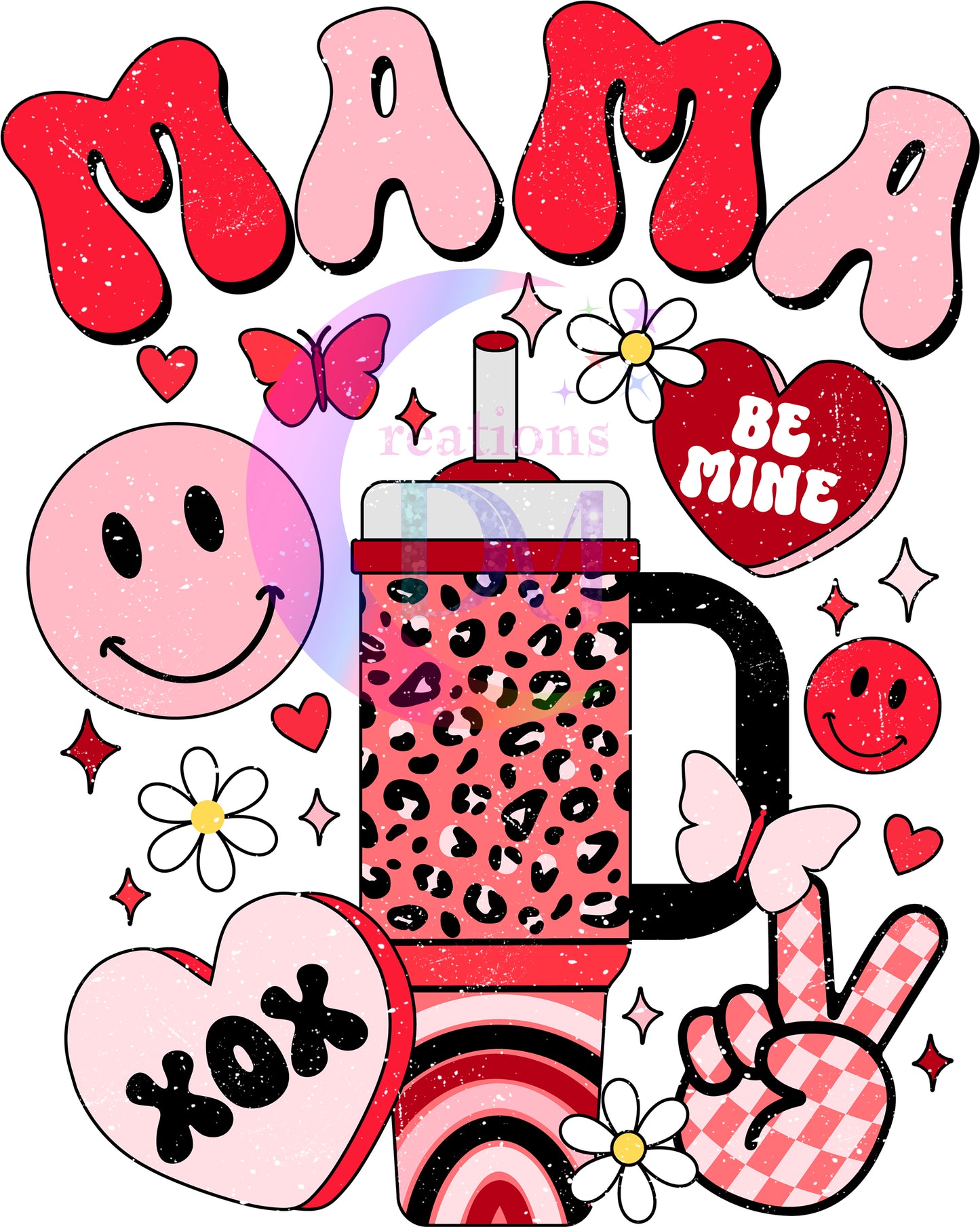 Valentines DTF -Mama cheetah print tumbler