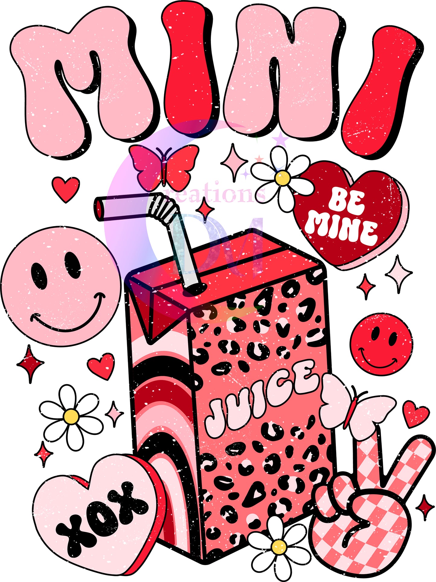Valentines DTF -Mini cheetah print juice box