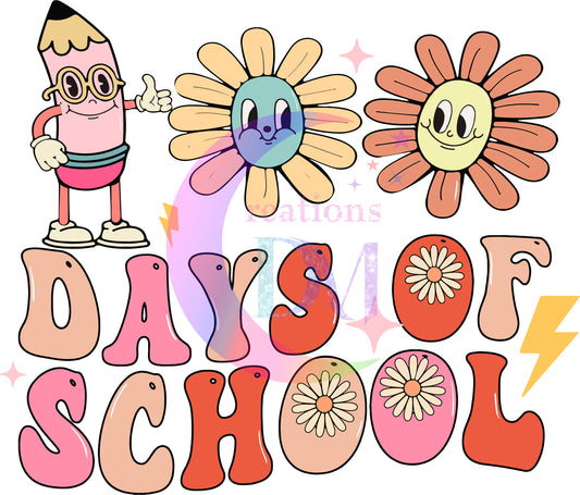 100 days of school - 100 days sunflower and pencil