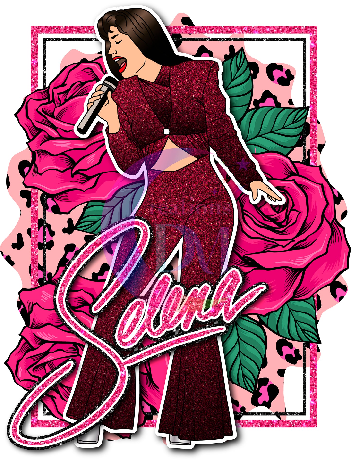 Artist - SELENA QUINTANILLA - Selena pink roses and background