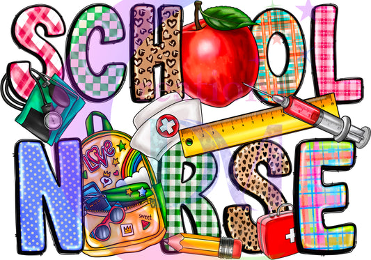 back to school DTF - school nurse backpack