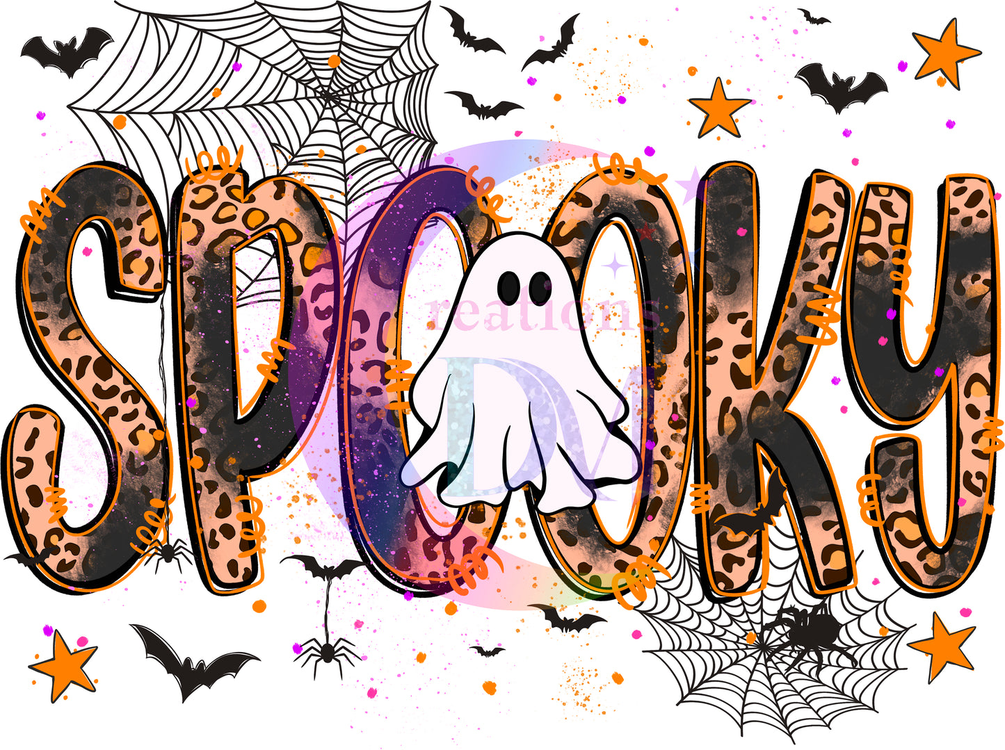 halloween DTF - spooky boo , spiders and bats