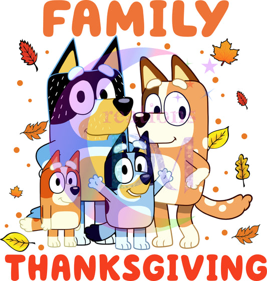 Thanksgiving DTF- Bluey - & Bingo family thanksgiving