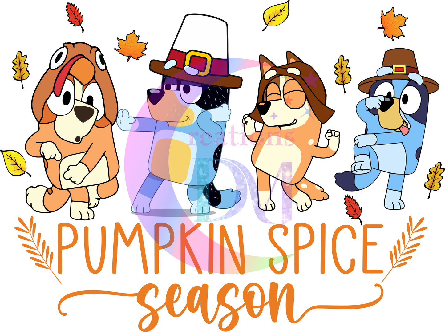 Thanksgiving DTF- Bluey pumpkin spice season