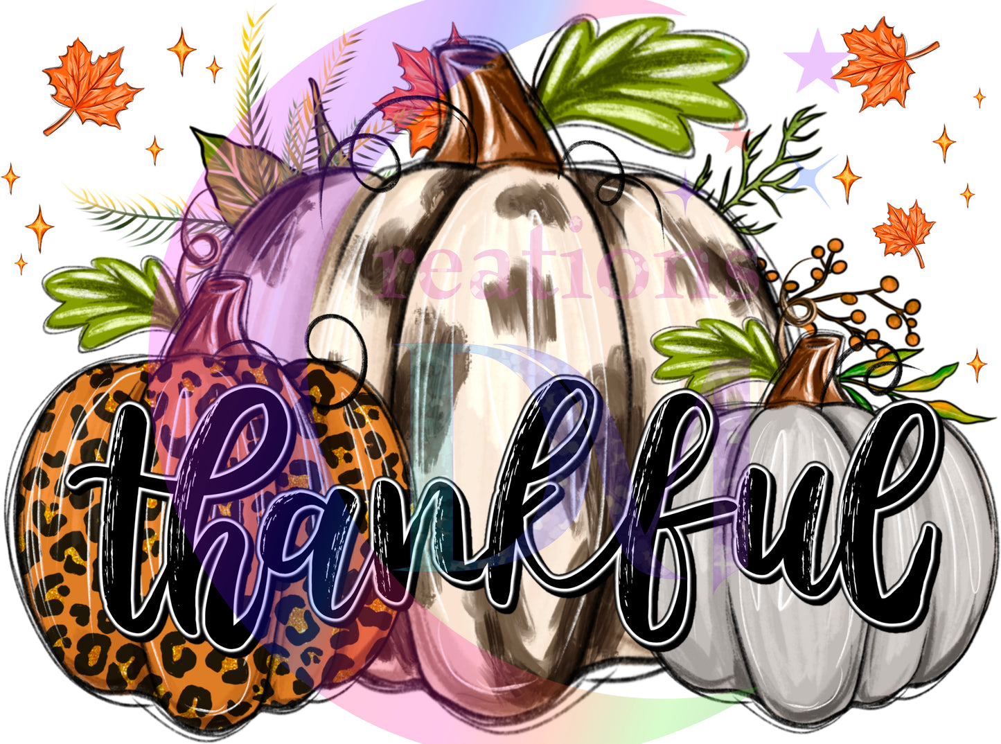 Thanksgiving DTF- thankful pumpkins cheetah print