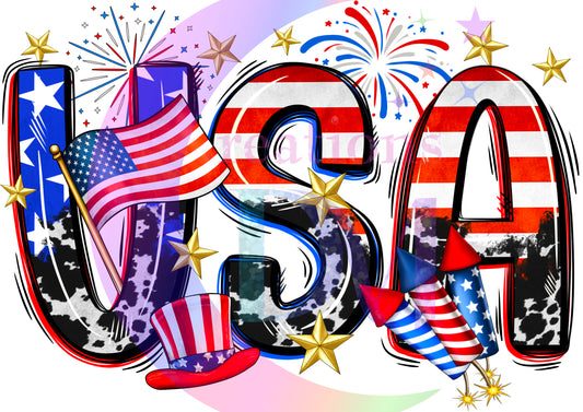 Fourth of July - USA LETTERS