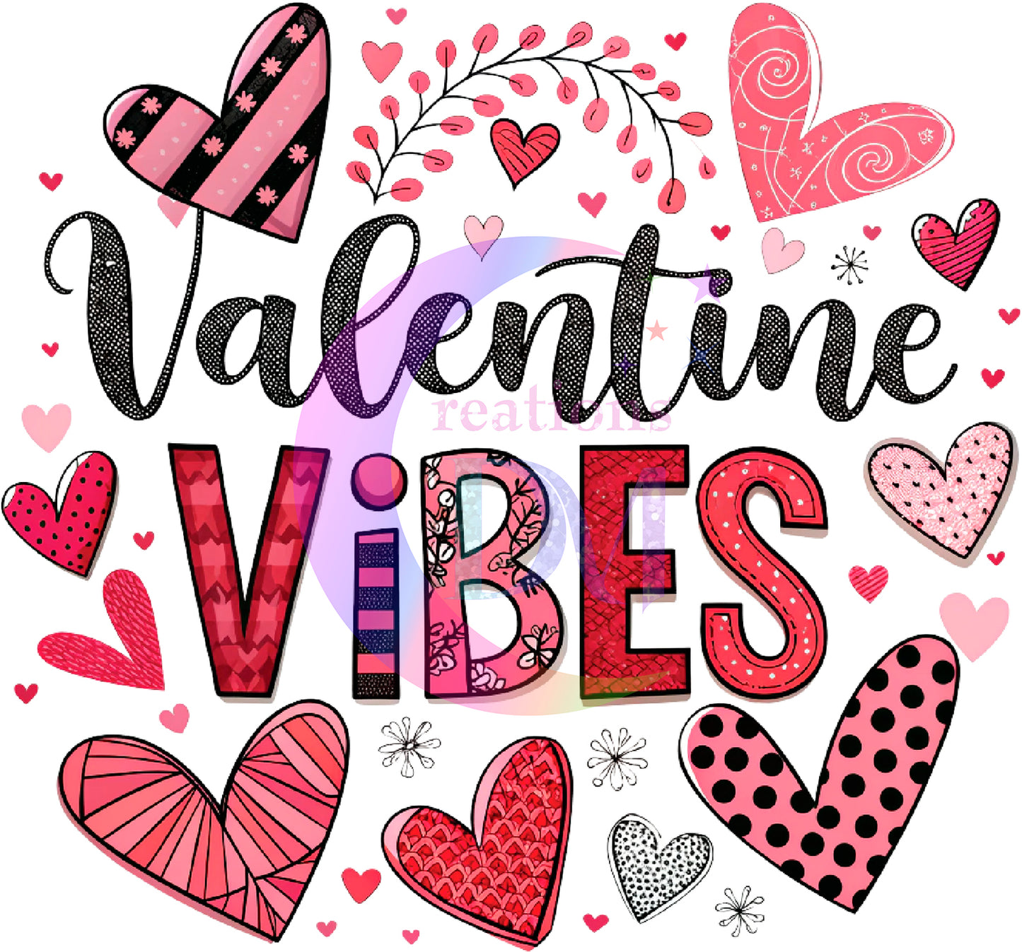 Valentines DTF - Valentine vibes . red and black
