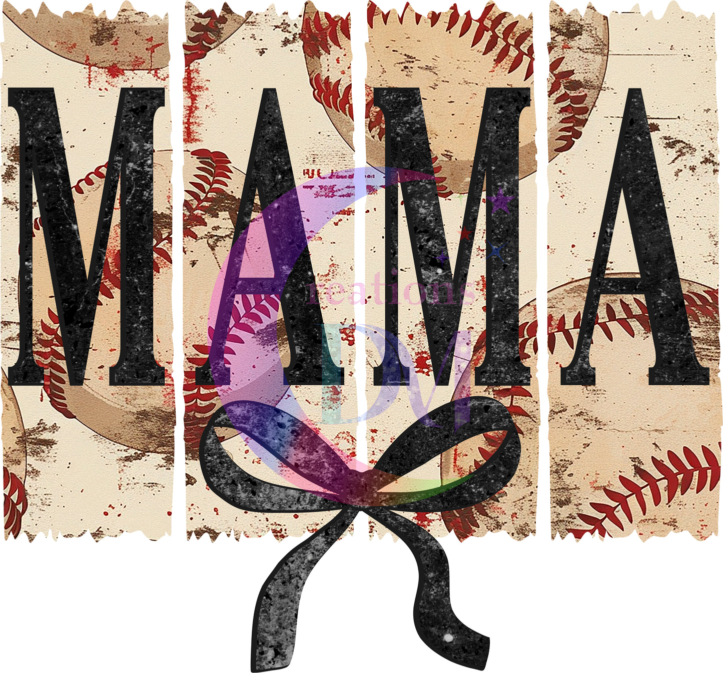 Sports- Baseball mama black letters