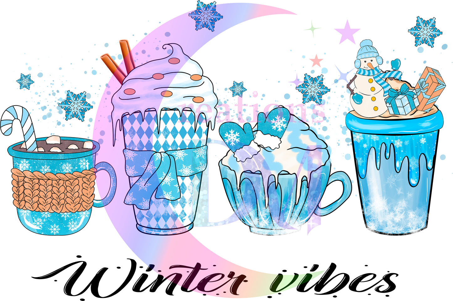 Christmas DTF - winter vibes cups