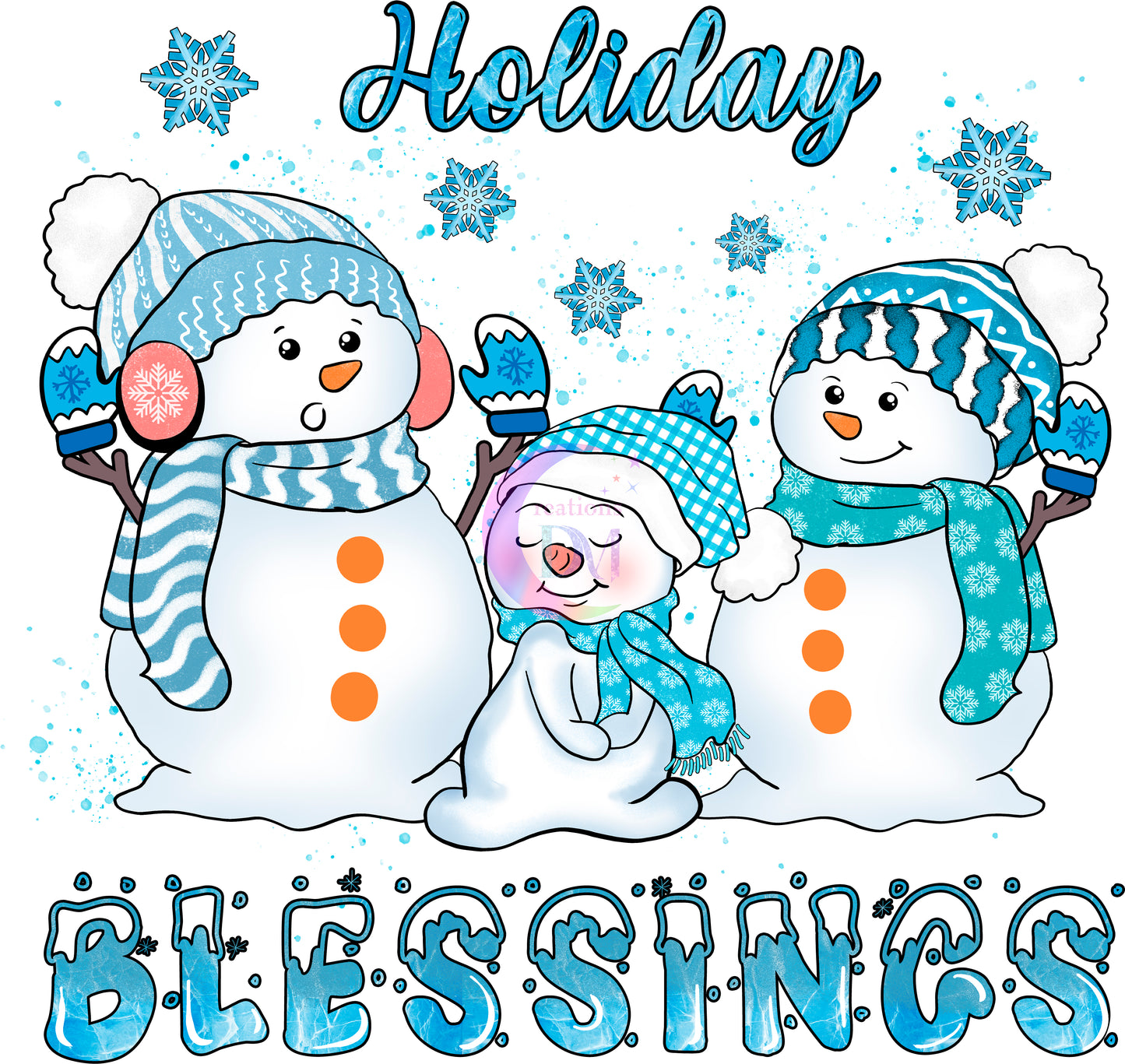 Christmas DTF - winter , holiday blessings snowman
