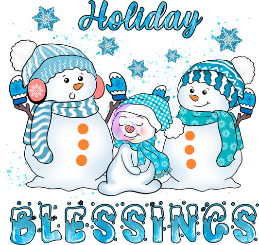 Christmas DTF - winter , holiday blessings snowman