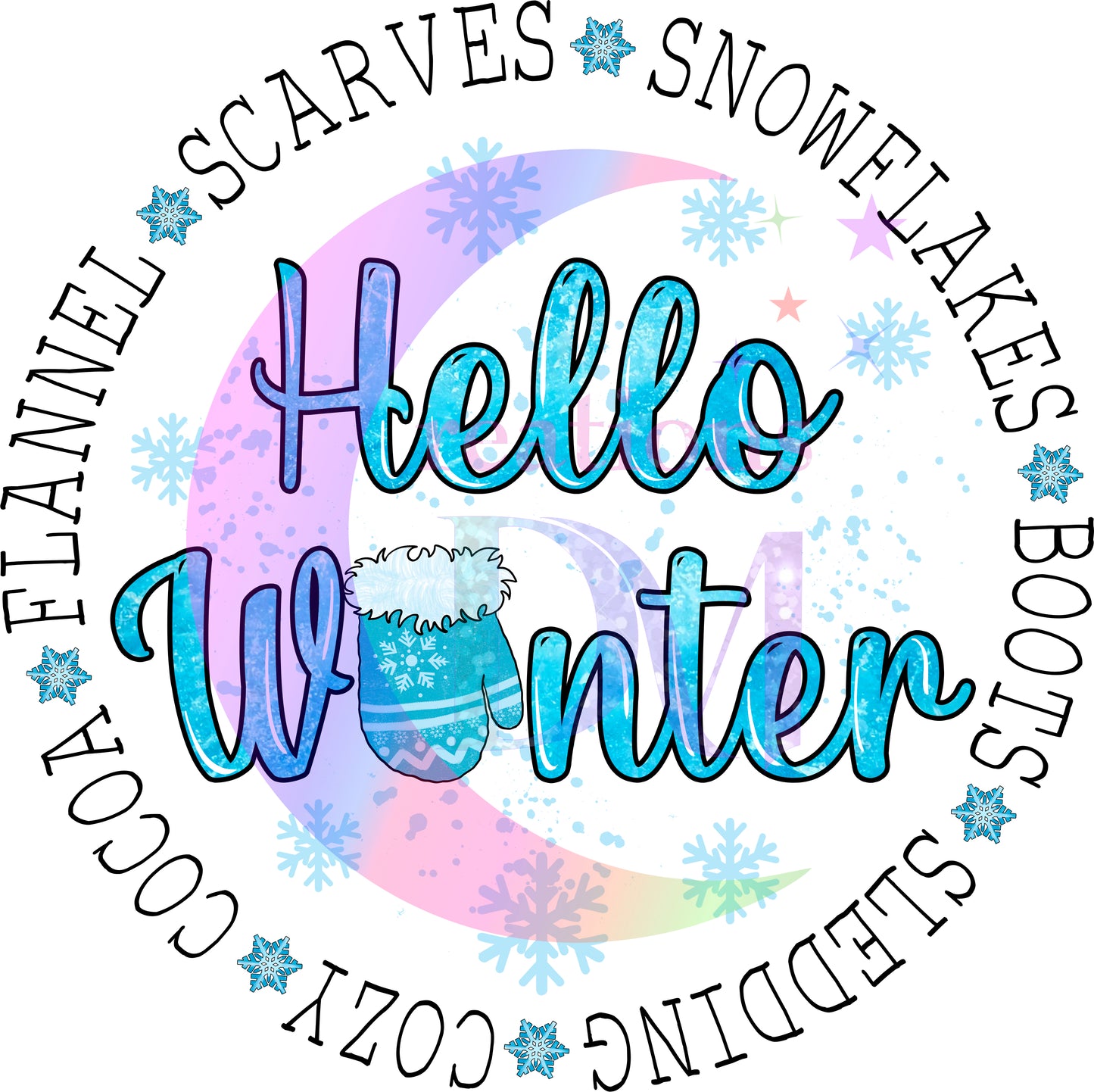 Christmas DTF - winter , hello winter circle