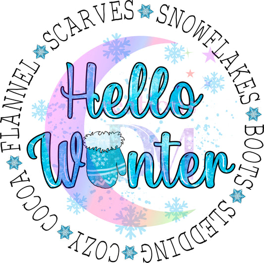Christmas DTF - winter , hello winter circle