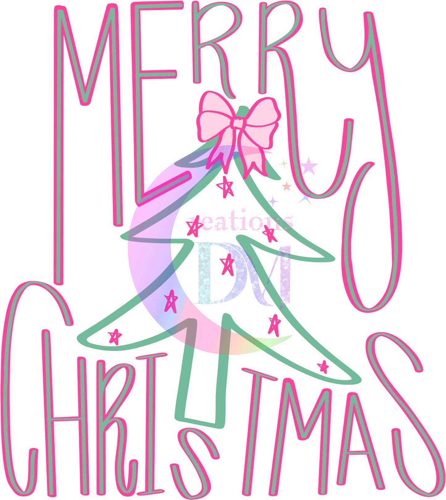 Christmas DTF - merry christmas tree