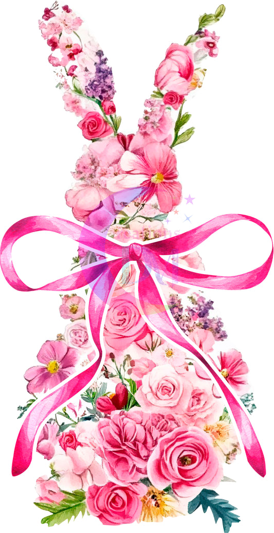 Easter - pink watercolor bunny