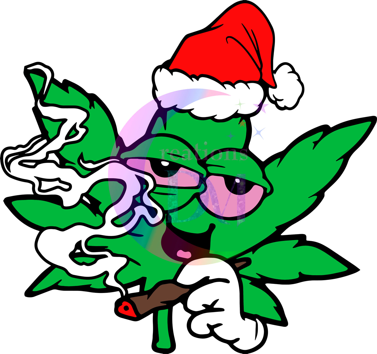 Christmas DTF - WEED , with santa hat