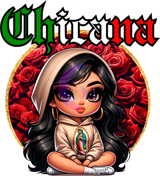 Independence Day - Mexico Chicana red background