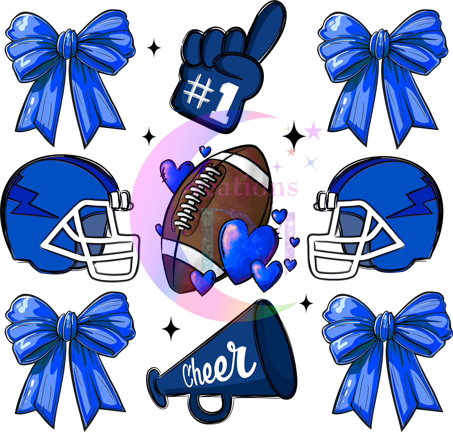 Football -coquette blue football