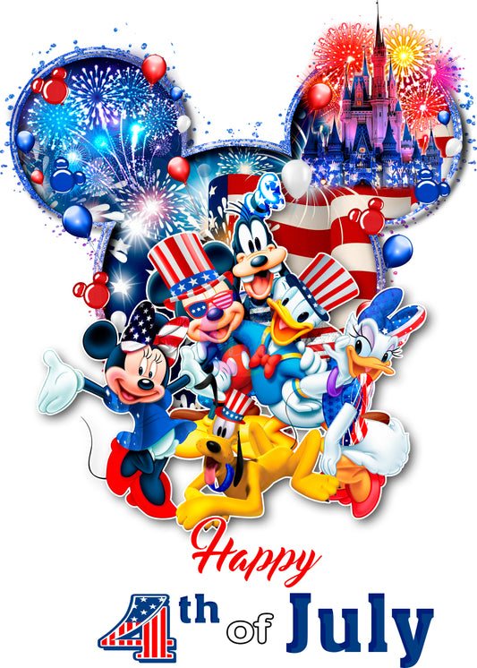 Fourth of July DTF - happy 4th of July Disney mickey and Minnie