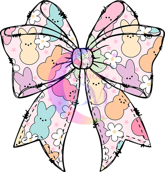 Easter - bow with colorful pattern inside