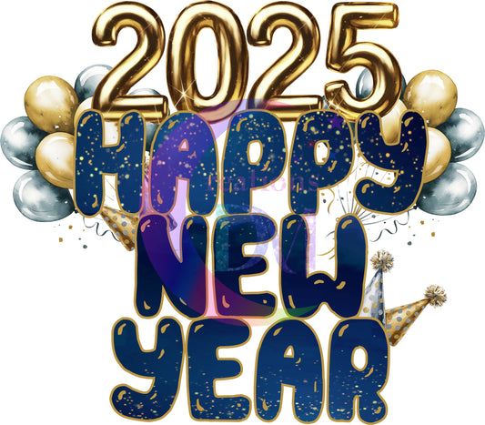 new years- happy new year 2025 blue