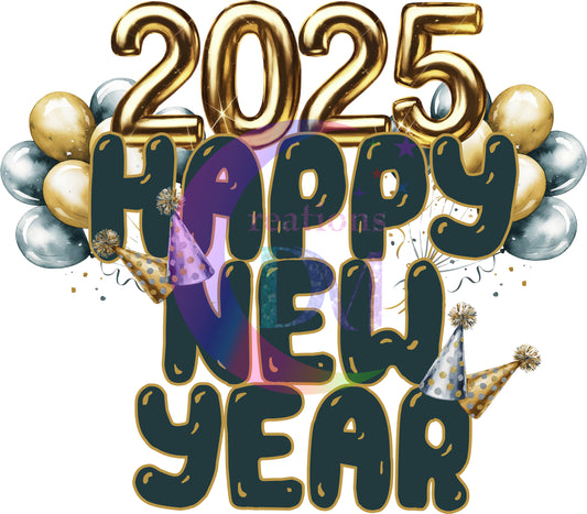 new years- happy new year 2025 green