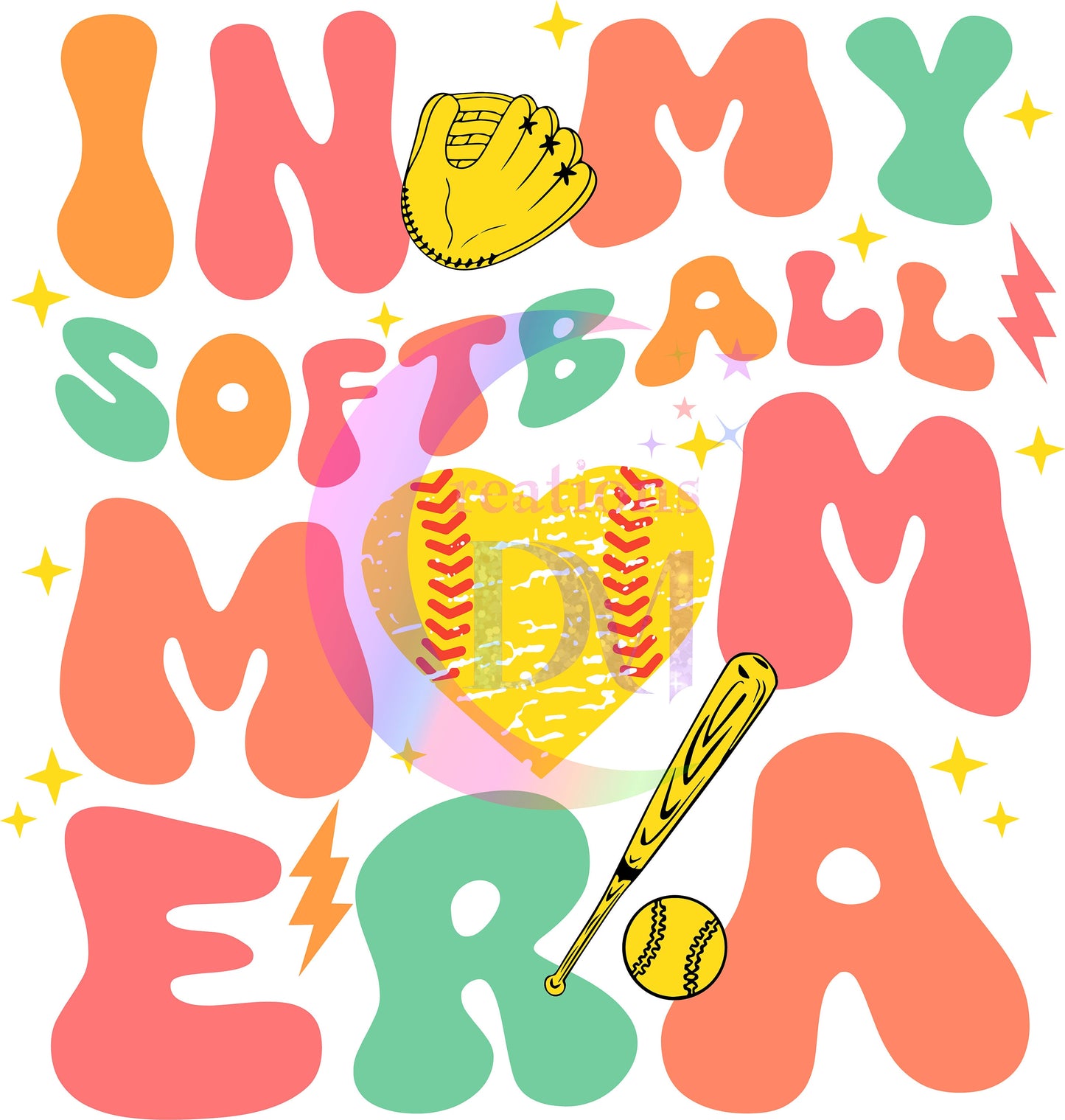 sports - In my " SOFTBALL " Mom Era print DTF