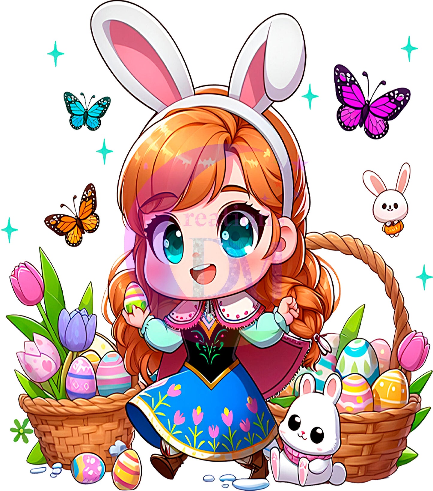 Disney Easter " Anna " eggs design DTF