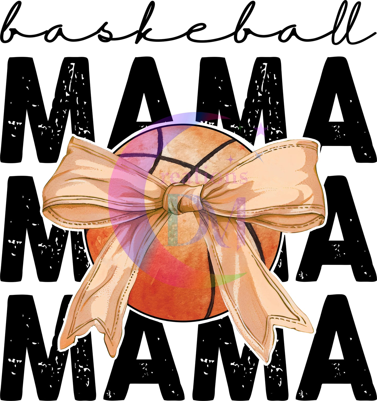sports DTF - basketball mama x3 bow
