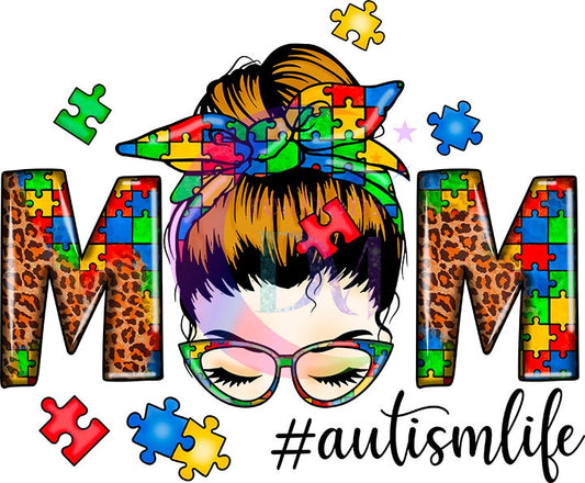 Autism DTF - mom cheetah #autismlife with bow