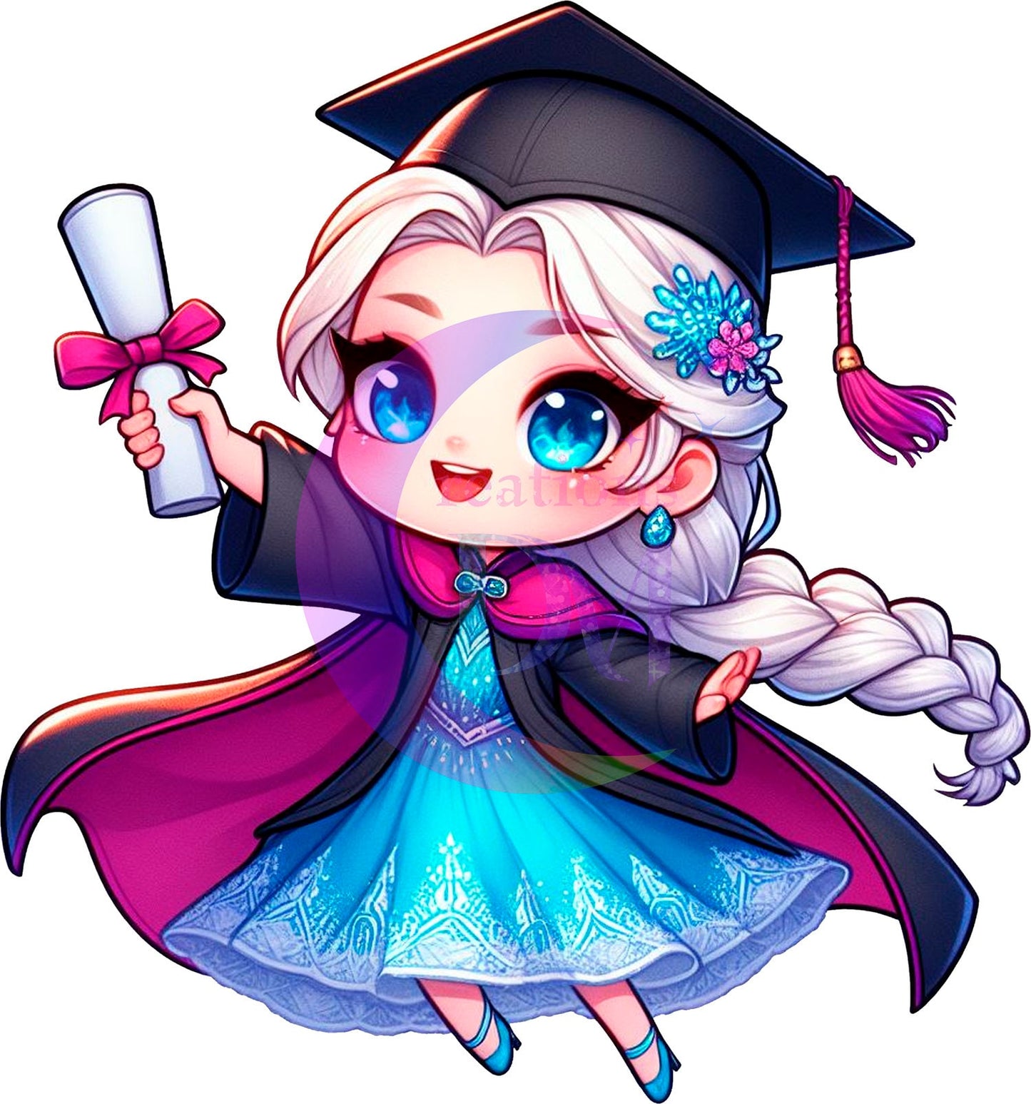 Graduation cartoon - ELSA FROZEN DTF 01