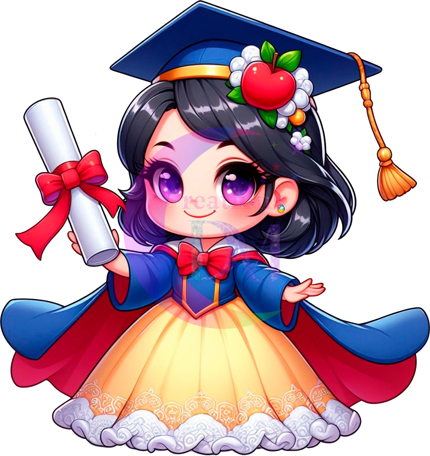 Graduation cartoon - SNOW WHITE DTF 02