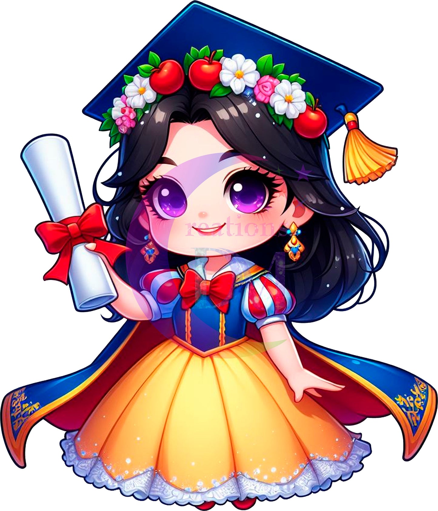 Graduation cartoon - SNOW WHITE DTF 03