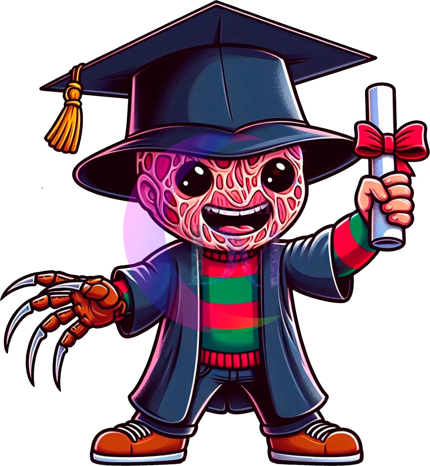 Graduation cartoon Spooky - Freddy Krueger DTF 02