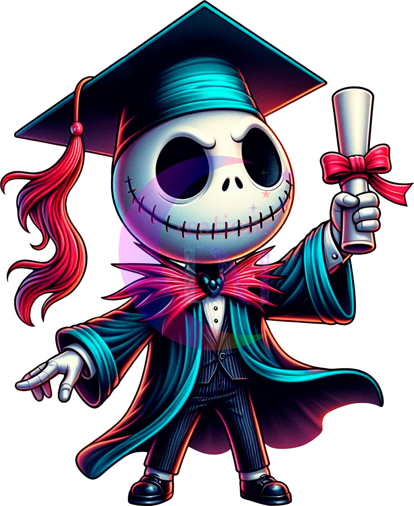Graduation cartoon Spooky - JACK SKELLINGTON DTF 01