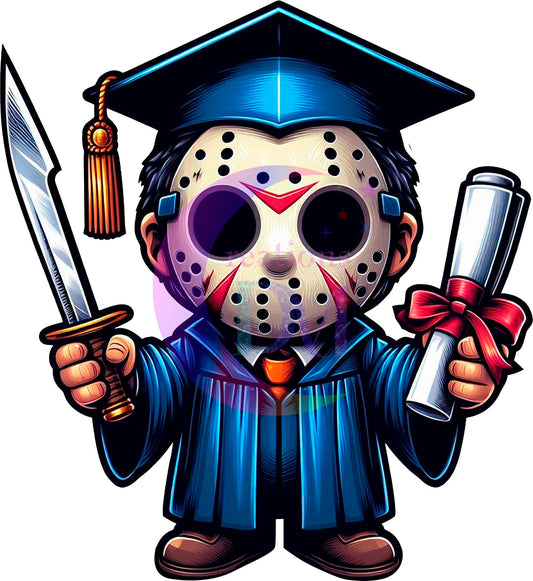 Graduation cartoon Spooky - JASON VOORHEES DTF 01