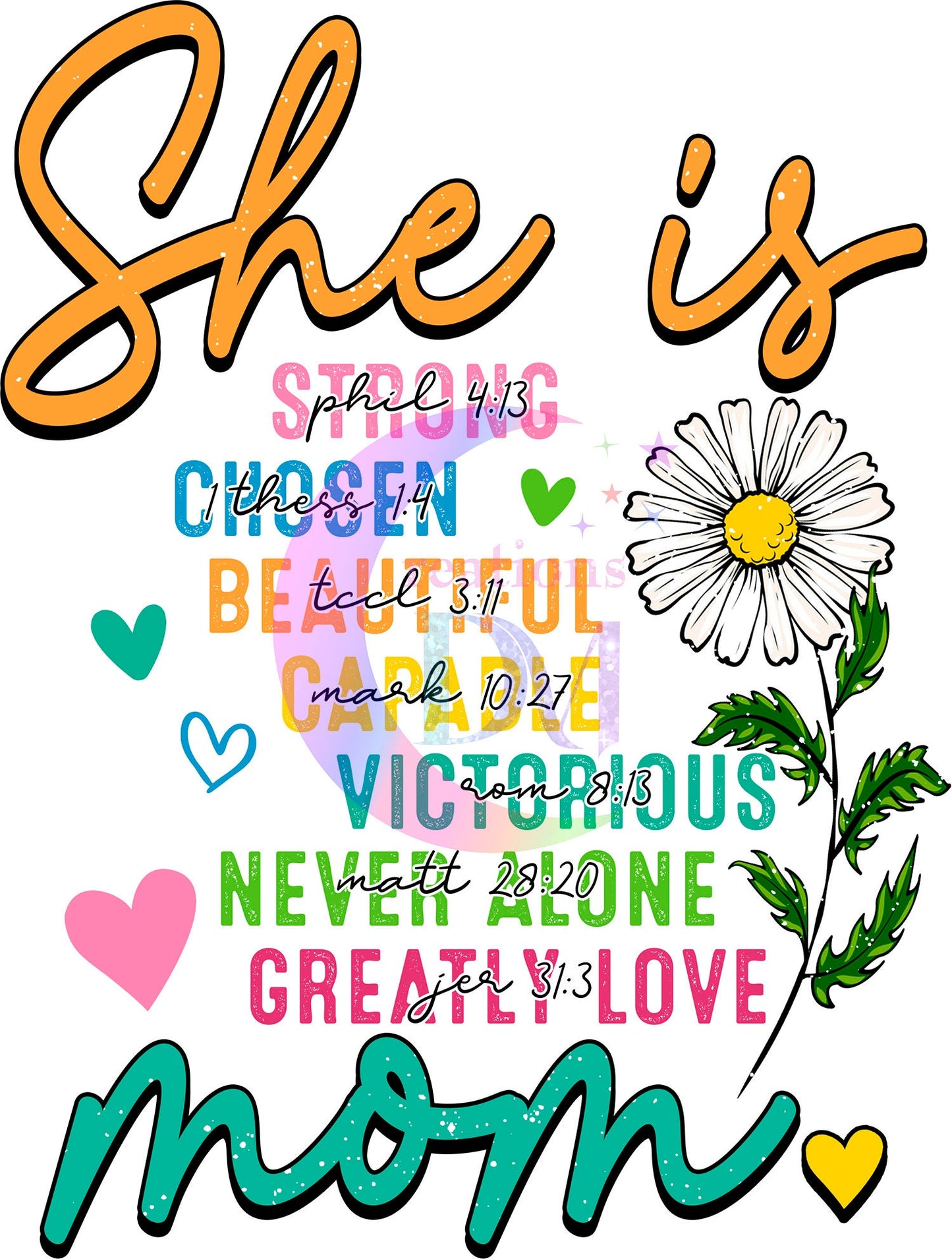 mothers day DTF - " she is mom " saying 01