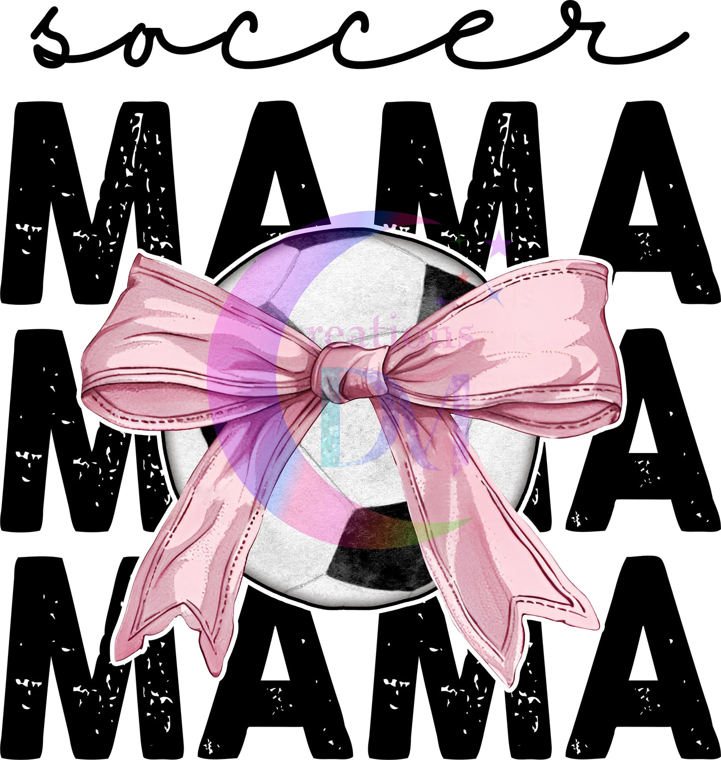 sports DTF - soccer mama x3 bow