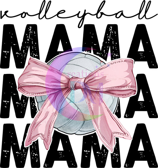 sports DTF - volleyball mama x3 bow