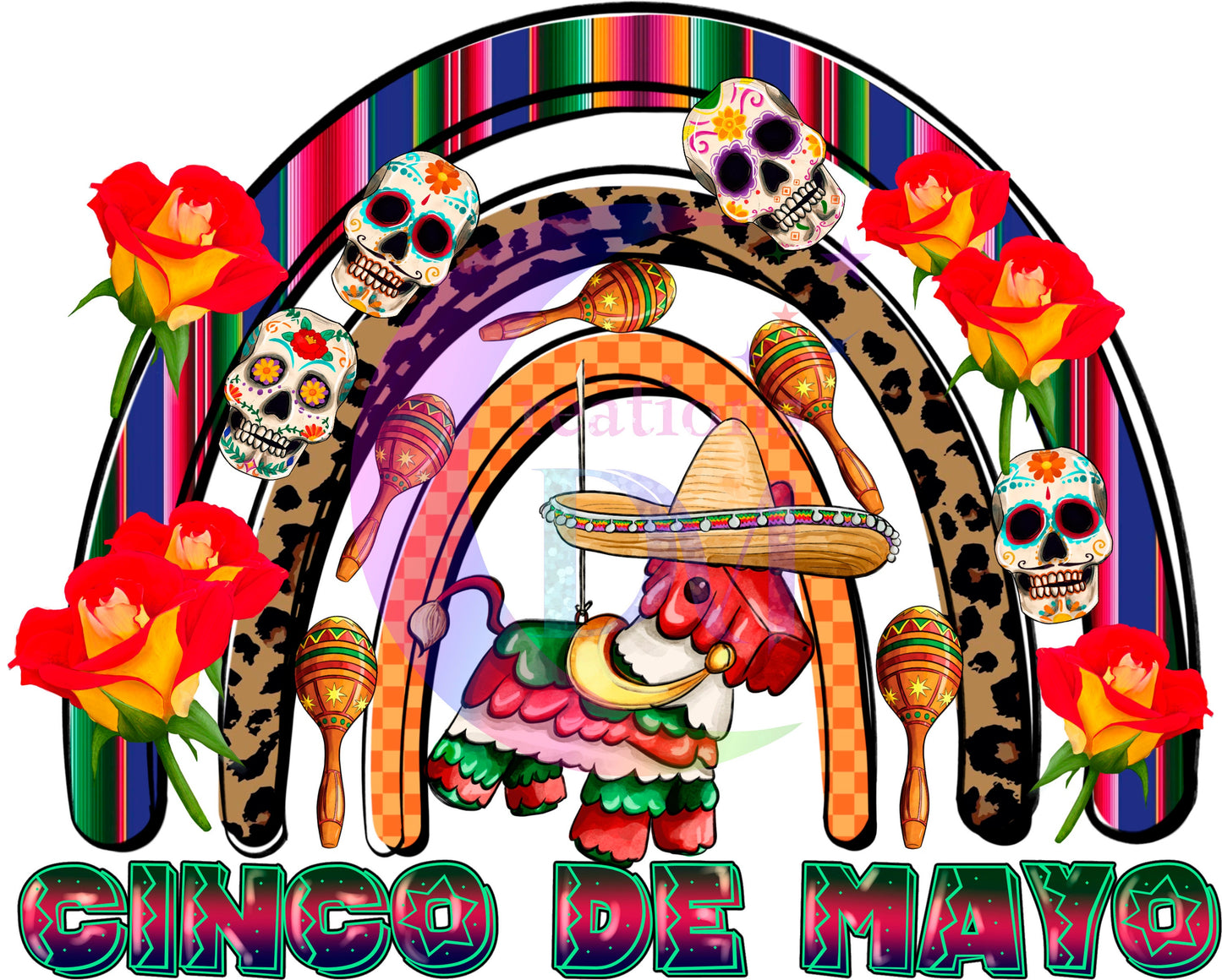 cinco de mayo DTF - cinco de mayo horse piñata rainbow