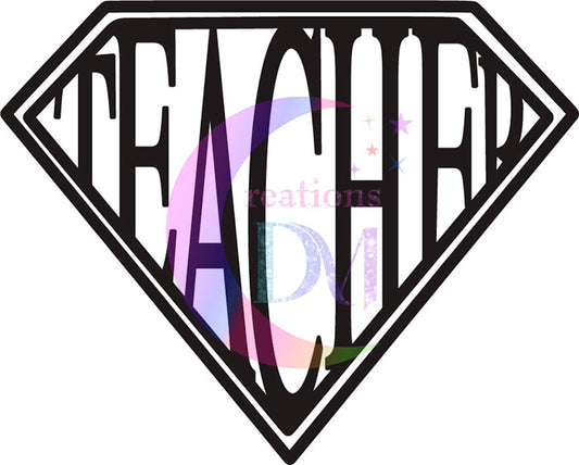 Teacher DTF - Teacher black letters DTF