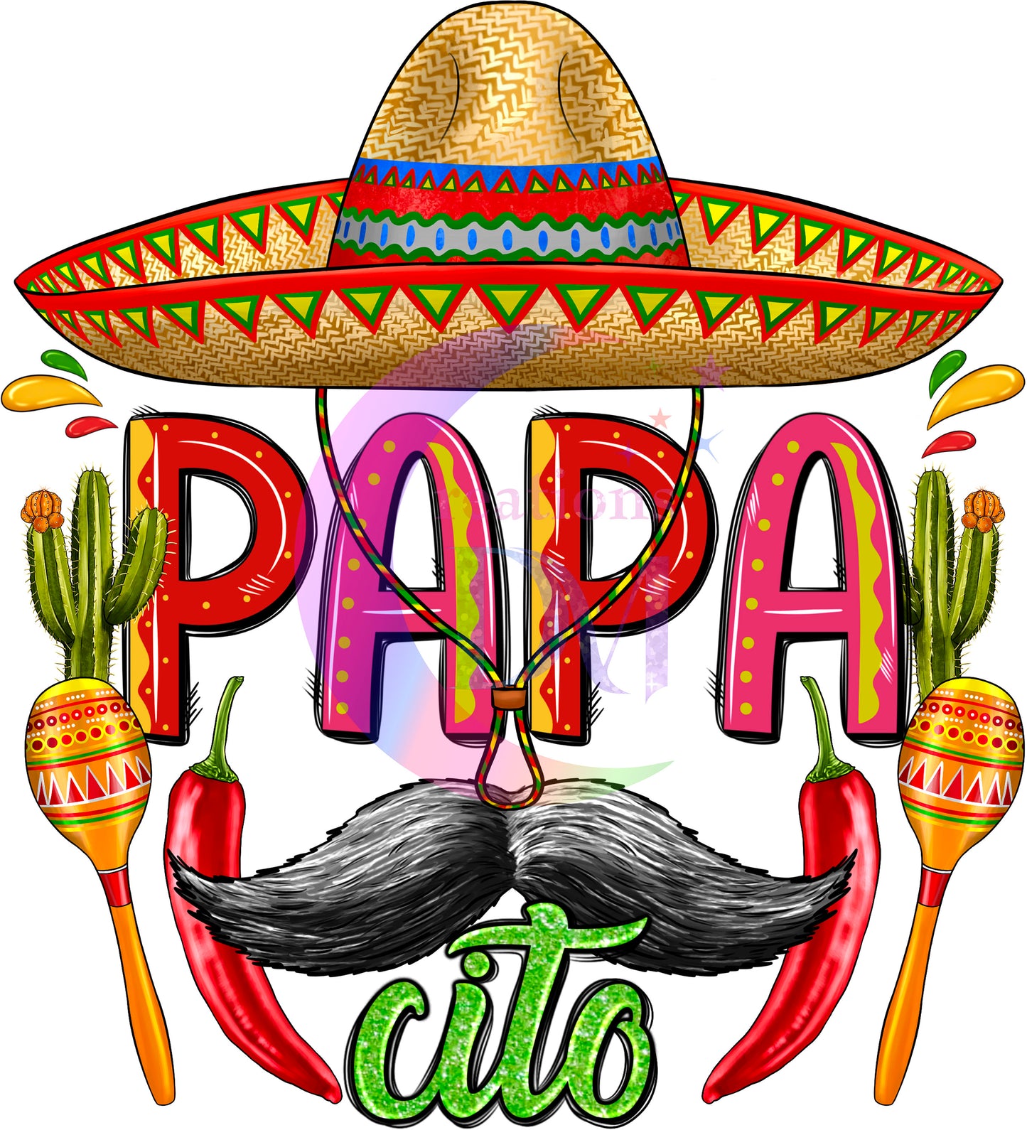 cinco de mayo DTF - papacito mustache and sombrero