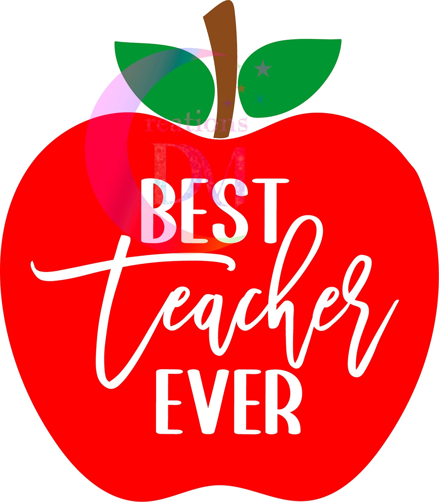 Teacher DTF -Best teacher ever red apple