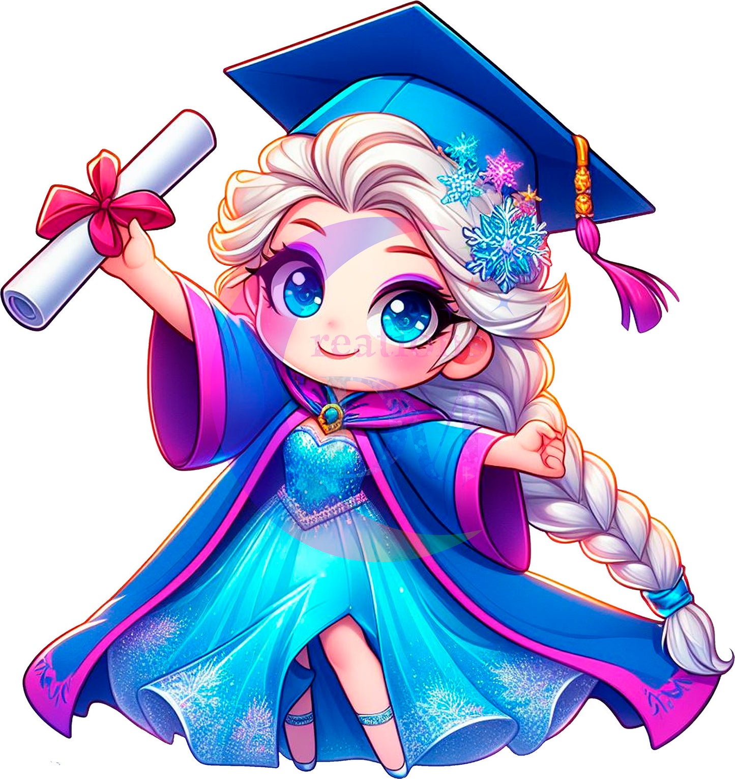 Graduation cartoon - ELSA FROZEN DTF 02