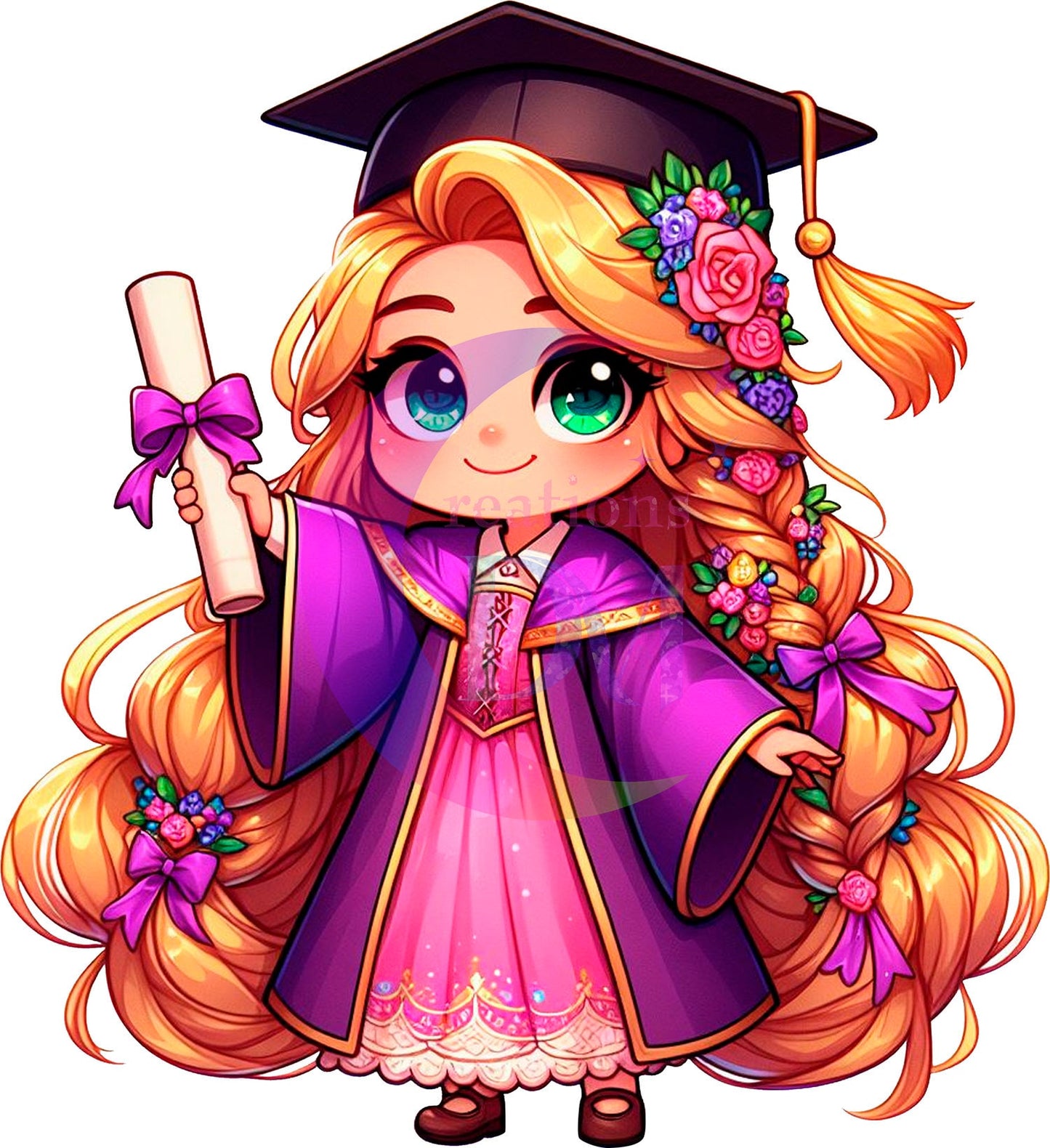Graduation cartoon - RAPUNZEL DTF 03